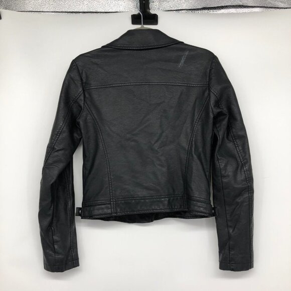 GUESS Women's Black Regina Faux Leather Biker Jacket size XS - Picture 4 of 16